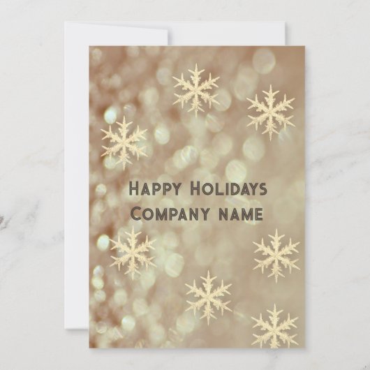 Goldschneeflocken Weihnachtsfest im Unternehmen - Einladung (Rückseite)