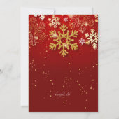 Goldschneeflocken Weihnachtsfest Party Einladung (Rückseite)