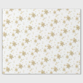 Goldschneeflocken Weißbuch Geschenkpapier (Flach)