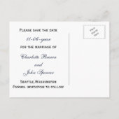 Goldschneeflocken Winter Save the Date Ankündigungspostkarte (Rückseite)