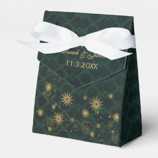 Goldschneeflocken Winterhochzeit Geschenkschachtel
