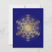 Goldschneeflockenblauer Winterhochzeit Save the Da Date (Rückseite)