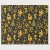 Goldschneepapier Geschenkpapier (Flach)