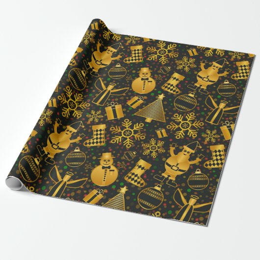 Goldschneepapier Geschenkpapier (Ungerollt)