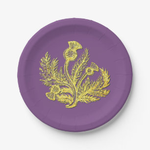Goldschottische Distel Ihre Farbe Pappteller