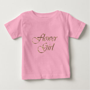 Goldschrift Flower Girl mit elegantem pink Baby T-shirt