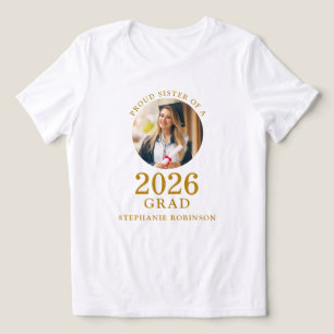 Goldschrift-Foto Stolz Schwester des 2026 Absolven Tri-Blend Shirt