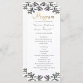 Goldschrift für das Hochzeitsprogramm tropisches B Programm (Vorne/Hinten)