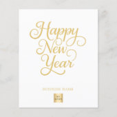 Goldschrift Geschäft-Logo Neujahrsgrüße Flyer (Vorne)