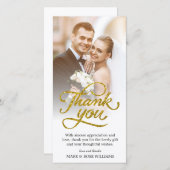 Goldschrift | Hochzeitskarte Dankeskarte (Vorne/Hinten)
