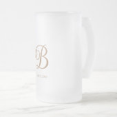 Goldschrift-Monogramm-Hochzeit Mattglas Bierglas (VorderseiteRechts)