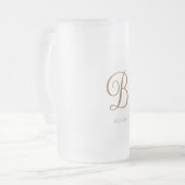 Goldschrift-Monogramm-Hochzeit Mattglas Bierglas (Vorderseite Links)