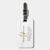 Goldschrift-Monogramm-Name Gepäckanhänger (Vorderseite vertikal)