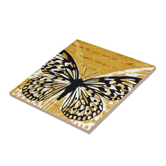 Goldschrift und Schmetterling Fliese (Seite)