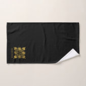 Goldschwarz-Ancient-Griechisch-Meander-Monogramm Badhandtuch Set (Handtuch)