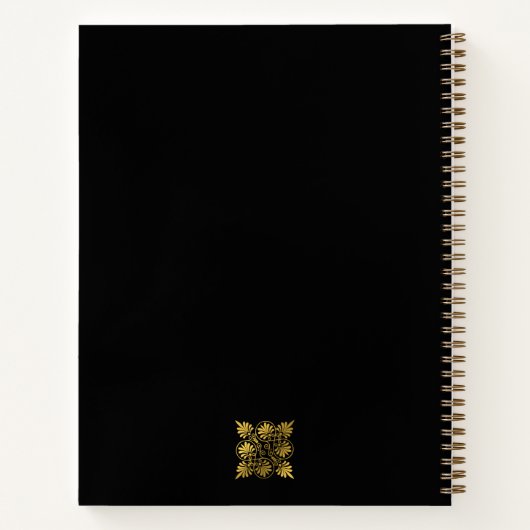 Goldschwarz-Ancient-Griechisch-Meander-Monogramm Notizblock (Rückseite)