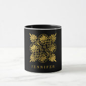 Goldschwarz-Ancient-Griechisch-Meander-Monogramm Tasse (Zentrum)