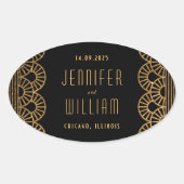 Goldschwarz Art Deco Sticker (Vorderseite)