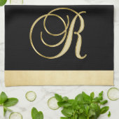 Goldschwarz-Farbküche der Küchentuch (Gefaltet)