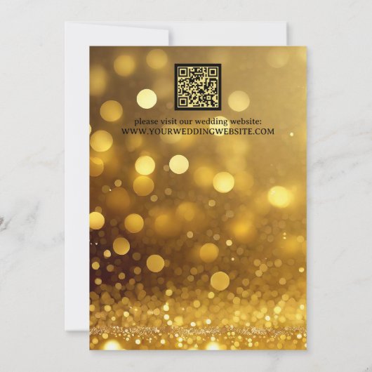 Goldschwarz gestreifte Sonnenblumenhochzeit Einladung (Rückseite)