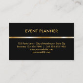 Goldschwarz-Monogramm des Event-Planer-| elegantes Visitenkarte (Rückseite)