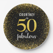 Goldschwarz personalisiert 50 und fabelhaftes, fei pappteller (Vorderseite)
