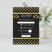 goldschwarz RSVP karte (Stehend Vorderseite)