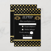 goldschwarz RSVP karte (Vorne/Hinten)