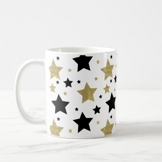 Goldschwarz-Sterne Kaffeetasse (Links)