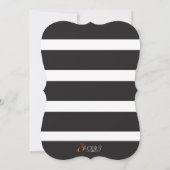 Goldschwarze Blumenstreifen-Geburtstags-Party Einladung (Rückseite)