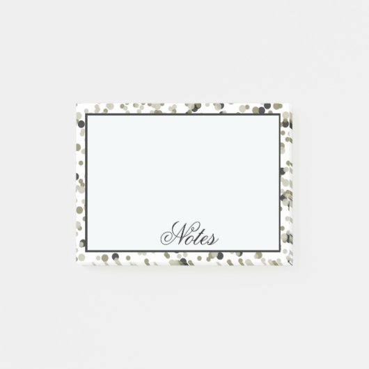 Goldschwarze Confetti-Punkte Post-it Klebezettel (Vorderseite)
