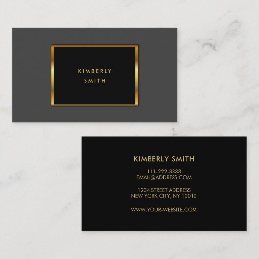 Goldschwarze graue Muster-Visitenkarten Visitenkarte (Vorne/Hinten)