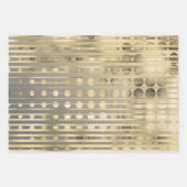 Goldschwarze Konfetti-Streifen elegantes formales Geschenkpapier Set (Vorderseite 3)