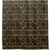 goldschwarze Kunst Deko gekacheltes Muster Duschvo Duschvorhang (Vorderseite)