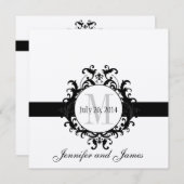 Goldschwarze Monogramm Save the Date Hochzeit (Vorne/Hinten)