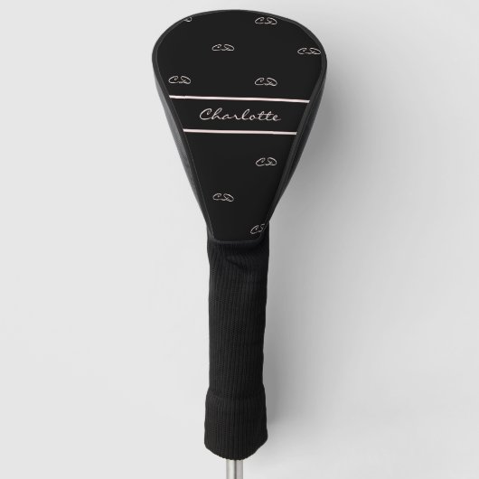 Goldschwarze Rose Golf Headcover (Vorderseite)