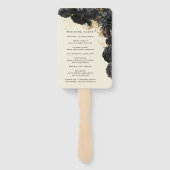 Goldschwarze Rose Hochzeitsprogramm Fächer (Rückseite)