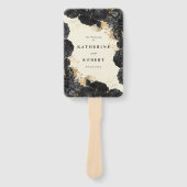 Goldschwarze Rose Hochzeitsprogramm Fächer (Vorderseite)