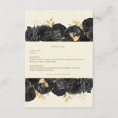 Goldschwarze Rose in Aquarellfarben Empfang Detail Begleitkarte (Vorderseite)