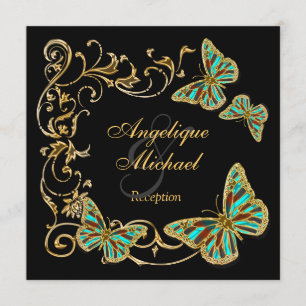 Goldschwarze Schmetterling Einladung