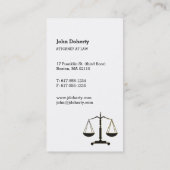 Goldschwarze Skala der Gerechtigkeit | Rechtsanwal Visitenkarte (Rückseite)