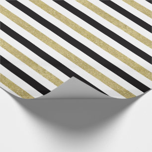 Goldschwarze Streifen Geschenkpapier