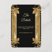 Goldschwarze Verzierte Blumen-Detail-Umschließungs Begleitkarte (Vorderseite)