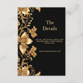 Goldschwarze Verzierte Blumen-Detail-Umschließungs Begleitkarte (Vorderseite)