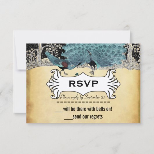 Goldschwarzer Aqua-Vintager Pfauenwald (Vorderseite)