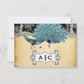 Goldschwarzer Aqua-Vintager Pfauenwald (Rückseite)