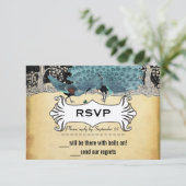 Goldschwarzer Aqua-Vintager Pfauenwald (Stehend Vorderseite)