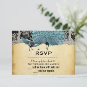 Goldschwarzer Aqua-Vintager Pfauenwald (Stehend Vorderseite)