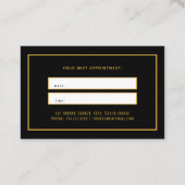 Goldschwarzer Botanischer Schönheitssalon Fairer T Visitenkarte (Rückseite)