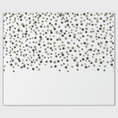 Goldschwarzer Confetti Geschenkpapier (Flach)